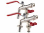 Pack de 2 robinets doubles 1/2" avec adaptateur pour tuyau