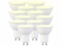 12 spots LED GU10 - 7 W - 540 lm - Blanc chaud Luminea