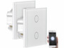 2 Double interrupteur tactile connecté LHC-102.on Luminea Home Control