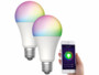 Pack de 2 ampoules LED connectées LAV-150.rgbw avec mode d'emploi en français par Luminea Home Control