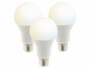 Lot de 3 ampoules LED E27 connectées avec une capcité de 10 W.