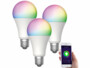 Pack de 3 ampoules LED connectées LAV-150.rgbw et mode d'emploi en français par Luminea Home Control