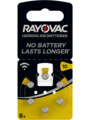 6 piles pour appareils audififs 10 Retail 1,45V 105 mAh Rayovac