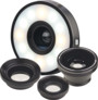 Lentilles pour appareil mobile super grand-angle, macro et fish-eye + Anneau LED Somikon