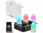 Pack de 4 bougies LED LEDK-4 avec station de chargement, chargeur secteur, passerelle réseau et modes d’emploi en français