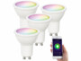 4 spots LED connectés GU10 / RGB CCT / 5 W LAV-200.rgbw Luminea Home Control