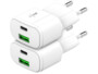 2 Chargeur secteur USB-A et USB-C 30 W avec Quick Charge et Power Delivery -Blanc Revolt