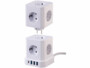 Multiprise colonne 2 parties 9 prises avec 4 ports USB