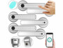 Pack de 3 poignées de porte connectées TSZ-800 avec scanner d'empreintes digitales et code PIN coloris argenté de la marque VisorTech