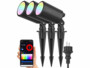 Pack de 3 projecteurs d'extérieur connectés et intelligents RVB CCT de la marque Luminea Home Control