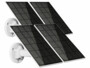 Pack de 4 panneaux solaires universels avec 4 câbles USB 3 m, 4 supports muraux, matériel de montage et mode d’emploi en français