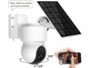Caméra de surveillance IP Full HD connectée compatible commandes vocales et application et inclinable à 120°/orientable à 360° avec panneau solaire universel 3 W pour caméra IP avec port USB-C