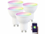 4 Spot LED connecté GU10 RVB/CCT compatible commandes vocales LAV-215.RVBw - 4,5W 