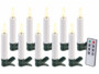 10 bougies LED télécommandées effet flamme pour sapin de Noël