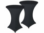 Pack de 2 housses extensibles pour table haute mange-debout coloris anthracite lavables en machine à laver