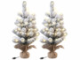 Pack de 2 sapins de Noël enneigés artificiels LED 56 cm de la marque infactory