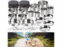 Batterie de cuisine pour camping 24 ustensiles avec photo de mise en situation en montagne