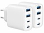 Pack de 2 chargeurs secteur GaN USB 4 ports USB-C Power Delivery 40 W / Quick Charge de la marque revolt