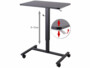 Bureau assis/debout manuel avec roulettes coloris noir