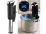 thermoplongeur de cuisson sous vide 1300w avec écran LCD vue générale et en situation avec une casserole