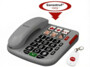Téléphone fixe senior grandes touches avec bouton SOS sans fil et raccourcis photo SNT-60