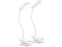 2 lampes de bureau à LED avec col de cygne et pince crocodile de la marque Lunartec