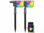 Pack de 2 spots solaires connectés à LED RVB CCT de la marque Luminea Home Control