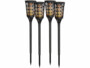 Pack de 4 torches de jardin solaires 78 cm avec LED à effet flamme de la marque Lunartec