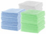 Pack de 48 chiffons en microfibres coloris bleu, vert et blanc de la marque Pearl