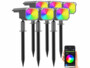 Pack de 6 spots solaires connectés à LED RVB CCT de la marque Luminea Home Control