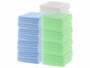Pack de 96 chiffons en microfibres coloris bleu, vert et blanc de la marque Pearl