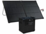 Pack avec batterie nomade HSG-1150, panneau solaire, adaptateur secteur 230 V à connecteur creux 5,5 x 2,1 mm, adaptateur allume-cigare à connecteur creux 5,5 x 2,1 mm, câble d'alimentation avec connecteur Anderson et adaptateur MC4 vers Anderson