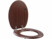 Image article Abattant de WC forme O avec frein de chute - aspect bois sombre