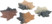Image article 4 feuilles d'érable en céramique décoratives pour cheminée au bioéthanol