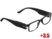 lunettes de lecture mixtes noires avec mini lampes LED et verres dioptrie +3,5 Pearl