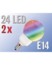 Image article 2 Ampoules 24 LED SMD E14 couleur changeante