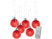 Image article 6 Boules de Noël lumineuses rouges avec télécommande