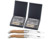 Image article 2 couteaux pliants en kit, acier inoxydable avec manche en bois véritable