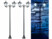 Image article 2 doubles lampadaires de jardin solaires à LED avec détecteur de mouvement
