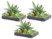 Image article 3 tableaux végétaux artificiels avec cadre - Succulentes - 30 x 20 cm