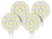 Lot de 4 ampoules LED SMD à culot G4 - blanc chaud - 3 W