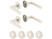 Image article 2 garnitures de porte en inox - 4 poignées et 12 rosaces