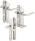 Image article 3 garnitures de porte en inox sur plaque: 6 poignées et 6 plaques