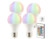 Image article 4 ampoules LED RVB E27 blanc chaud 7,5 W télécommandées