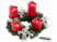 Couronne de l'Avent avec ornements argenté & 4 bougies à LED