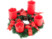 Image article Couronne de l'Avent avec ornements rouges & 4 bougies à LED