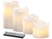 Set de 4 bougies LED en cire véritable - Blanc avec flamme vacillante