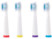 pack de 4 brossettes avec marqueur de couleur et pointes fines pour brosse à dents electrique newgen medicals szb352