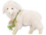 peluche d'agneau pascal avec collier de fleurs decoration de paques