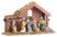 Crèche de Noël en bois avec figurines en porcelaine peintes à la main